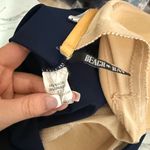 Beach Bay Women’s 12 Navy Gold Strapless One Piece Swim Blue Photo 5