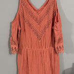 Maurice's Cold Shoulder Romper Women's Size Large Shorts Rayon V-Neck Lined Photo 0