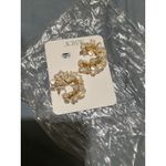 J.Crew Hoop Pearl Cluster Earrings Gold Tone Hypoallergenic Post Photo 3