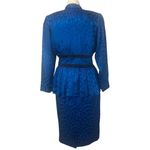 Vintage Silk Studio Blue & Black polkadot fitted waist top & skirt size 12 Photo 5