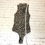 21 Saints Womens Animal Print Sleeveless Bodysuit Black Photo 6