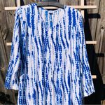 White/Blue tie dye long sleeve Maxi dress M White Size M Photo 1