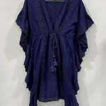 J.Crew Ruffle Tunic Swim Coverup With Tassels Size Small Purple Eyelet Photo 6