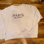 H&M Paris Place Vendome Sweatshirt Womens Cream Crew Neck Button Shoulder Size L Photo 0