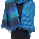 Eddie Bauer Gingham Striped Scarf Blue Photo 1