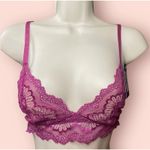 Frederick's of Hollywood  Caroline Bralette Size L Large Purple Silver $29.50 Photo 0