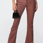 Edikted  Luna Faux Leather Flare Jeans Photo 0