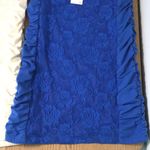 B30 Bundle Of 2 Lacey Ruched Dresses Stretchy Blue Ivory/Cream Size Medium Photo 4