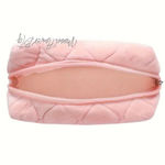 Cute Fuzzy Heart Cosmetic Makeup Bag Pink Photo 1