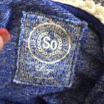 SO  large blue heathered‎ zip up hoodie Photo 2