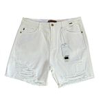 Judy Blue  Distressed White Jean Shorts High Waist Rigid Magic Size XL NEW Photo 0