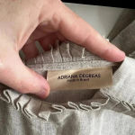 Adriana Degreas Linen Blend Cross Back Overall Dress Size Medium Tan Photo 1