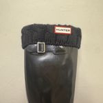 Hunter Original Tall Boot Logo Women's Size 5 Black Gloss Waterproof With Socks Photo 3