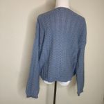Dusky Blue Textured Sweater V Neck Coastal Grandma Sz Large Photo 1
