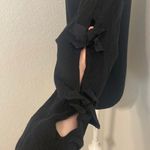 Per Se Black Long Sleeve Sweater with Slits and Bows down the arms Photo 2