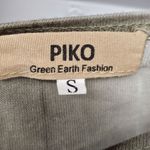 Piko  Tie-Dye Y2K Rhinestone Heart Print Top Womens Size S Oversized Green Boho Photo 6