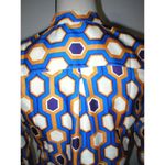 The Limited Womens New  Blouse Work Play Blue Orange Cream Geometric Purple S Top Photo 3