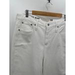 J.Crew Peggy High-Rise White Cotton Blend Denim Tapered Jeans Women's Size 32 Photo 3