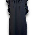 Shoshanna Kensington Sheath Dress Sleeveless Aline Beaded Trim Black Size 8 Photo 2
