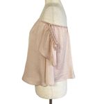 American Eagle  Blush Pink Satin Off Shoulder Blouse Size XS Summer Cute Trendy Photo 5