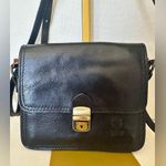 Vintage Florence Made In Italy Black Leather Crossbody Bag Sling Satchel Photo 1