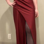 Windsor  Dark Whimsigoth Surplice Neckline Split Cocktail Dress‎ Size 9 Burgundy Photo 0