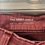 Anthropologie  AG purple/maroon The Abbey Ankle mid-rise super skinny size 27R. Photo 8