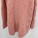 J.Crew Cable Knit Patchwork Wool Blend Tunic Sweater Seashell Pink Size Large Photo 4