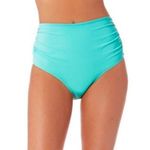 Anne cole High-Waist Bikini Bottom Ruched Fold Over Convertible Reef Green XL Photo 0