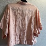 Banana Republic Linen Blend Button-Down Shirt Women’s Size XL Light Orange Photo 6