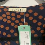 Stitch Fix  Beacon Patty Roll Tab Top in Navy Dot, New With Tags Photo 5