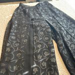 Elegant Black and Silver Wide Leg Pants with Luxurious Sheen Size undefined Photo 2