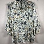 ZARA  Floral Satin Tie Blouse SZ M Photo 1