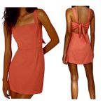 Wilfred Aritzia  Ecoulement Tie Cut Out Peep Back Mini Dress Orange Womens Size 2 Photo 1