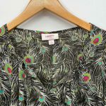 Liberty of London for Target Popover Blouse Women XS Peacock Feather Peplum Hem Brown Photo 6