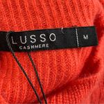 NWT LUSSO CASHMERE 100% Cashmere Sweater Dress MEDIUM Pumpkin Blaze Colorblock Orange Photo 6