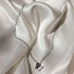Boutique Dainty Silver Butterfly Choker  Photo 0