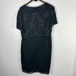 JMD‎ New York Dress XL Black Beaded Sequin Floral Overlay Vintage Formal Glam Photo 5
