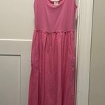 A New Day Women’s Barbiecore Pink Hi-Low Maxi Dress Size Medium Girly Teacher Photo 0