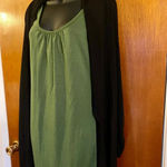 Delirious Black & Green Long Sleeve Dress with Attached Over Sweater Photo 5