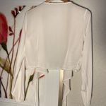 Brandy Melville  White Long Sleeve Wrap Crop Top Viscose Surplice Festival Summer Photo 2