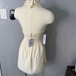 Princess Polly Alivea Shirred Mini Dress Cream, 4 Photo 1