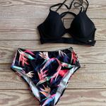 PINK - Victoria's Secret Vs Pink Black and Multicolor Women's Bikini Set top M bottom L Photo 0