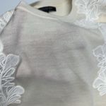 Banana Republic  Women’s Cream Merino Wool Sleeveless Appliqué Sweater Shell- Lge Photo 15