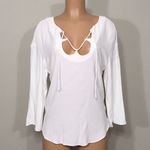 frame denim FRAME white lace neck top. Photo 3