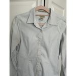 L.L.BEAN Womens Long sleeve Collared Button Up Blouse Shirt White/Blue Plaid XS White Photo 3