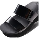 REEF NEW  Cushion Vista Higher Platform Sandal Women's Size 9 Black Patent Y2K Photo 4