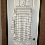 Staccato White/Tan Striped Ribbed Open Front Cardigan size Large Photo 6
