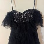 Jovani Tiered Tulle Ball Gown With Beaded Corset Bodice 42249A black size 10 Photo 12