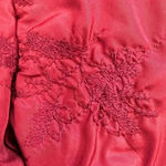 Coldwater Creek Vintage Red Burgundy Puffer Snap Jacket Floral Embroider Size 14 Photo 6